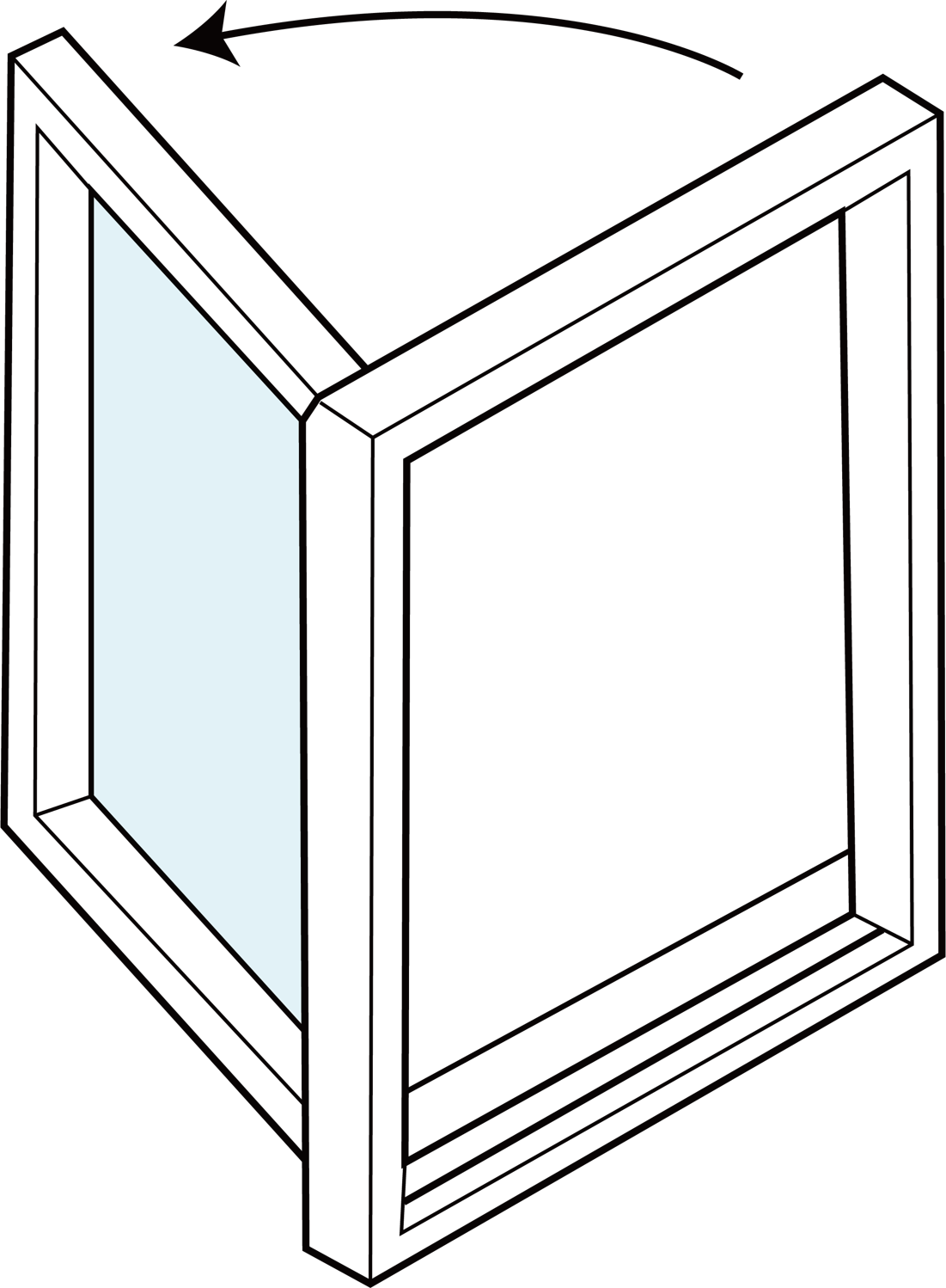 Outward opening