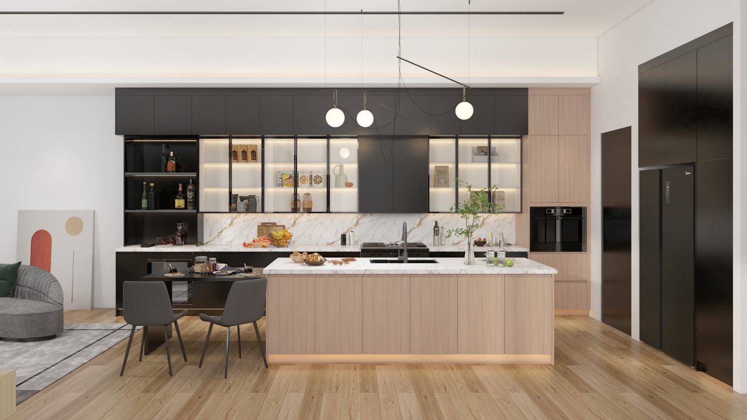 PA Home Modern Kitchen Cabinet Minimalist Floating Cabinets