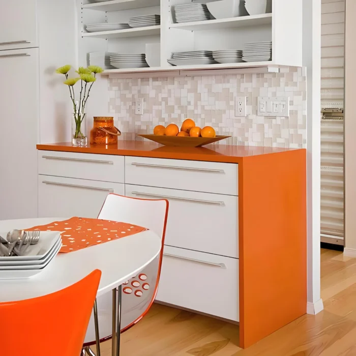 PA Home: gabinetes de cocina de color naranja vibrante para hogares contemporáneos