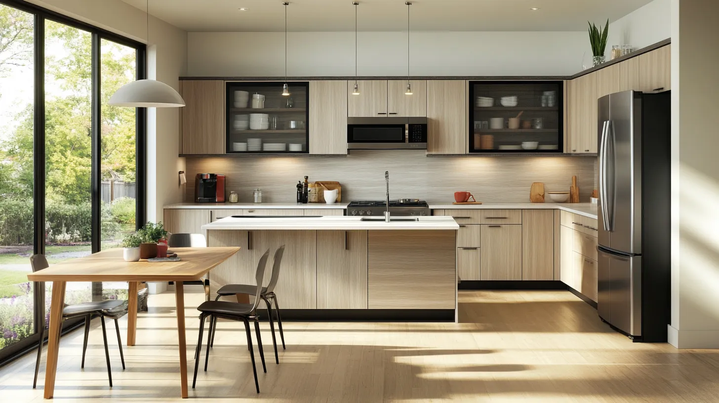 The feel of modern laminate light wood texture