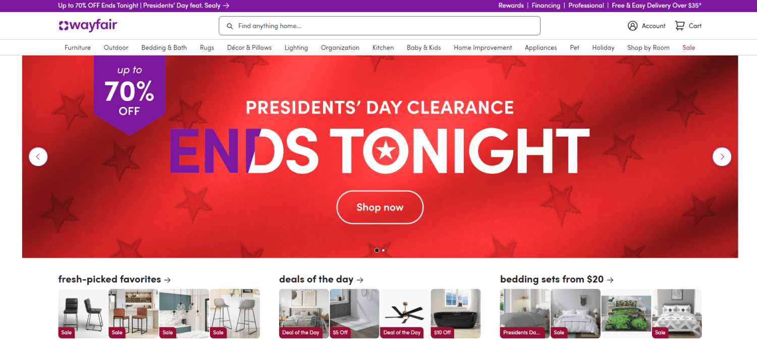 Wayfair united states furniture manufacturers