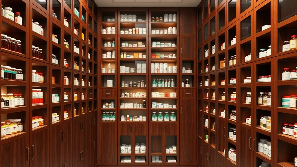 Top Hospital Construction Company: Comprehensive Guide to Building a Hospital Project and Custom Cabinet Solutions 3 Hospital storage cabinet filled with pharmaceutical bottles and medications for healthcare use