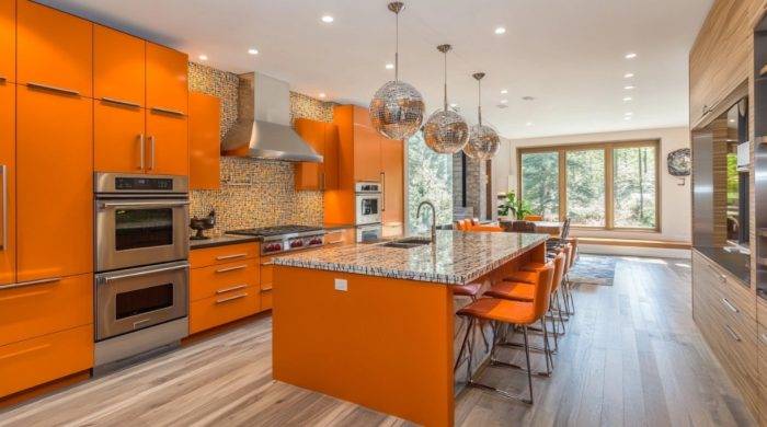 Vibrant Orange Kitchen Cabinets Design Ideas 1 orange color kitchen cabinets