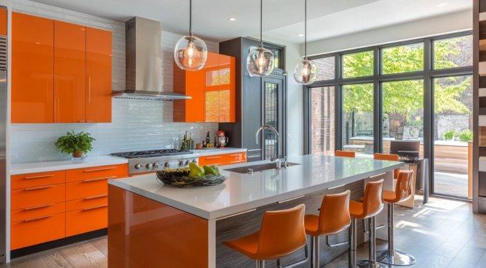 orange kitchen cabinets ideas​