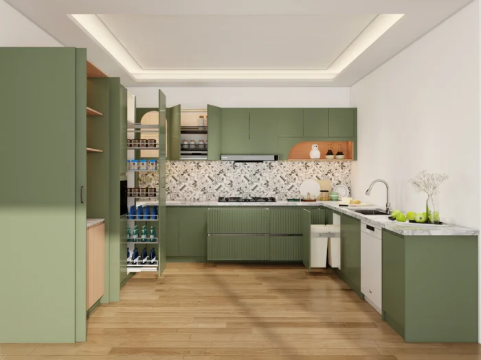 Luxury Kitchen Cabinets Design Inspiration: 24 Unique Design Points for a Premium Kitchen 22 green color luxury kitchen cabinet