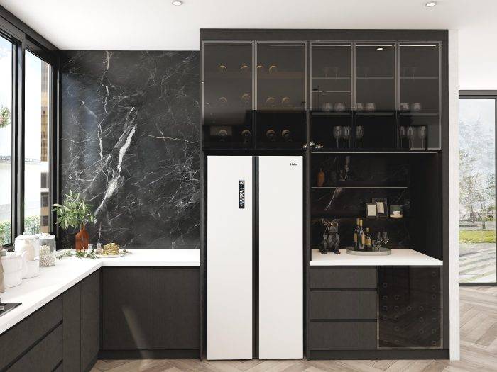 Dark Marble White Countertop luxury kitchen