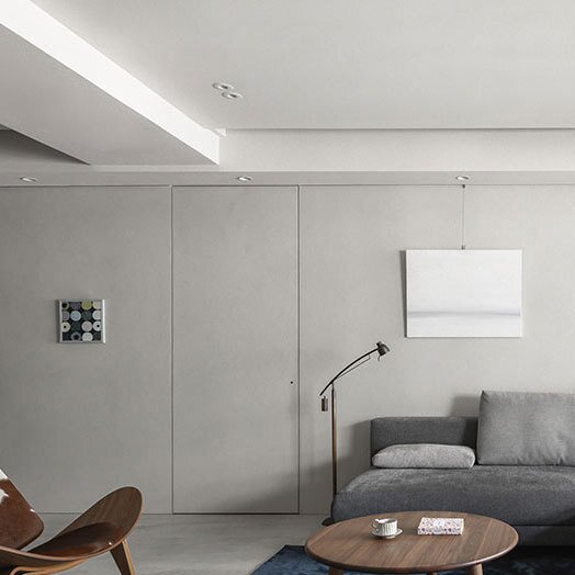 Beige-Concealed-door in the living room