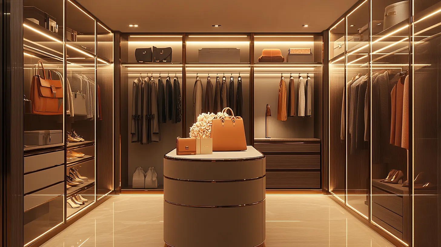 Display Oriented Walk In Closet With Island