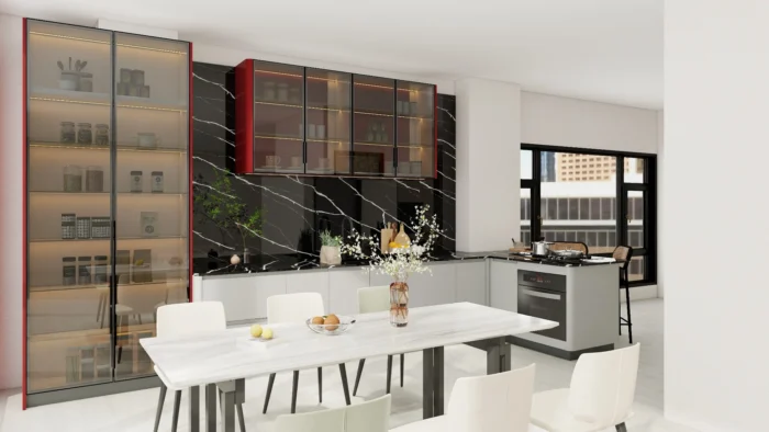 Luxury Kitchen Cabinets Design Inspiration: 24 Unique Design Points for a Premium Kitchen 3 high-transparency glass elements in luxury kitchen design