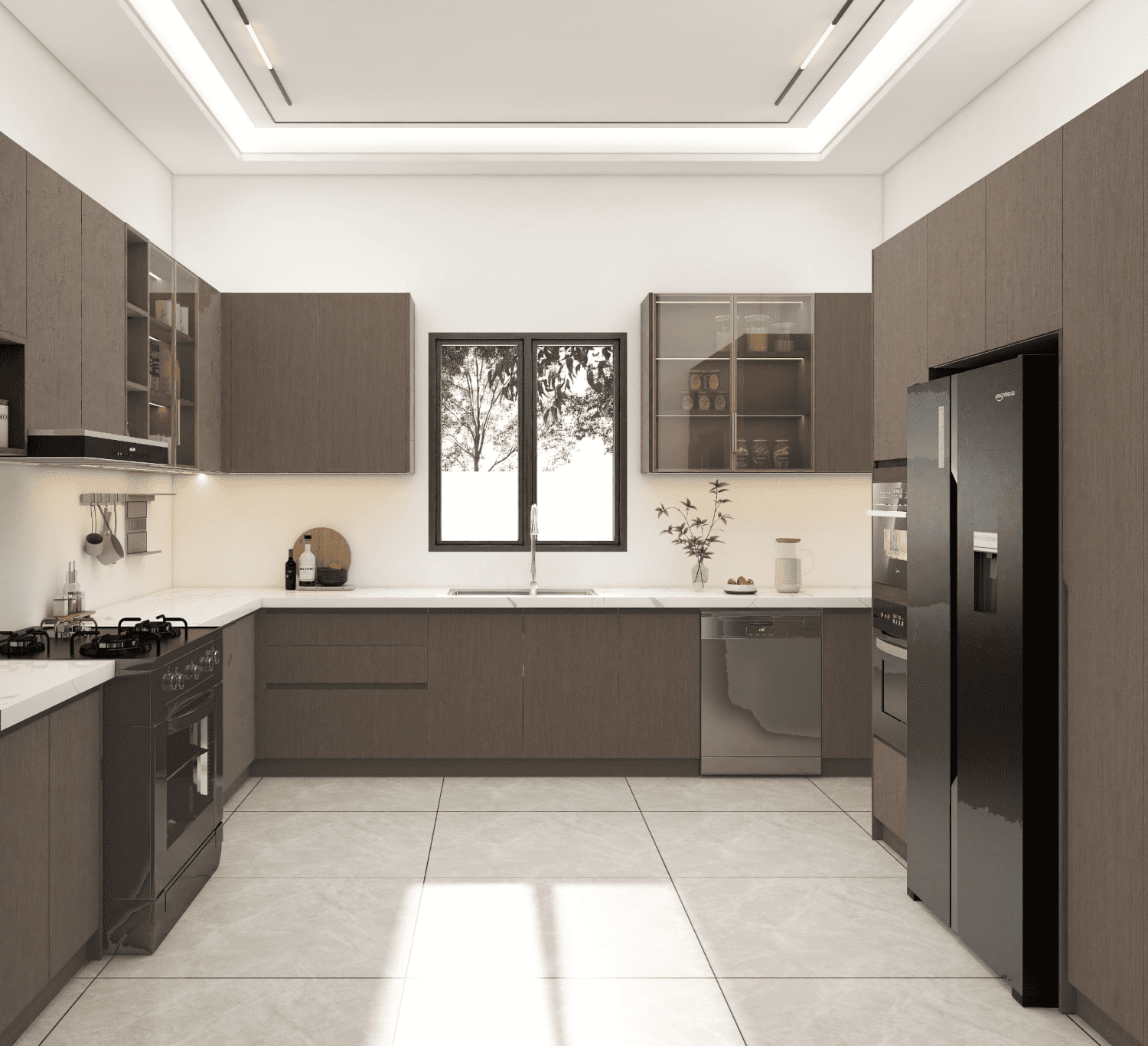  LED lighting for luxury kitchen cabinet