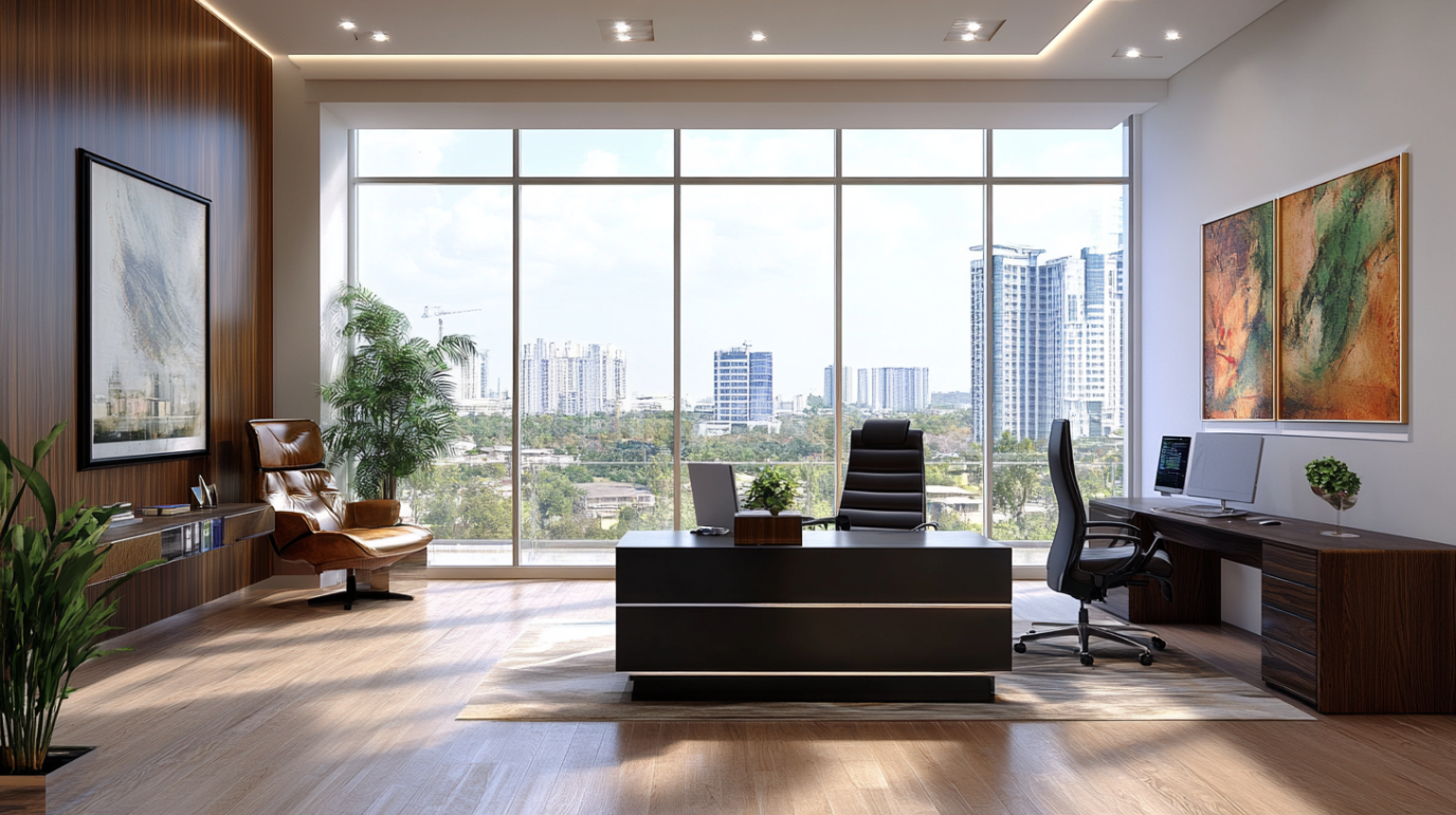aluminum fixed windows in the office