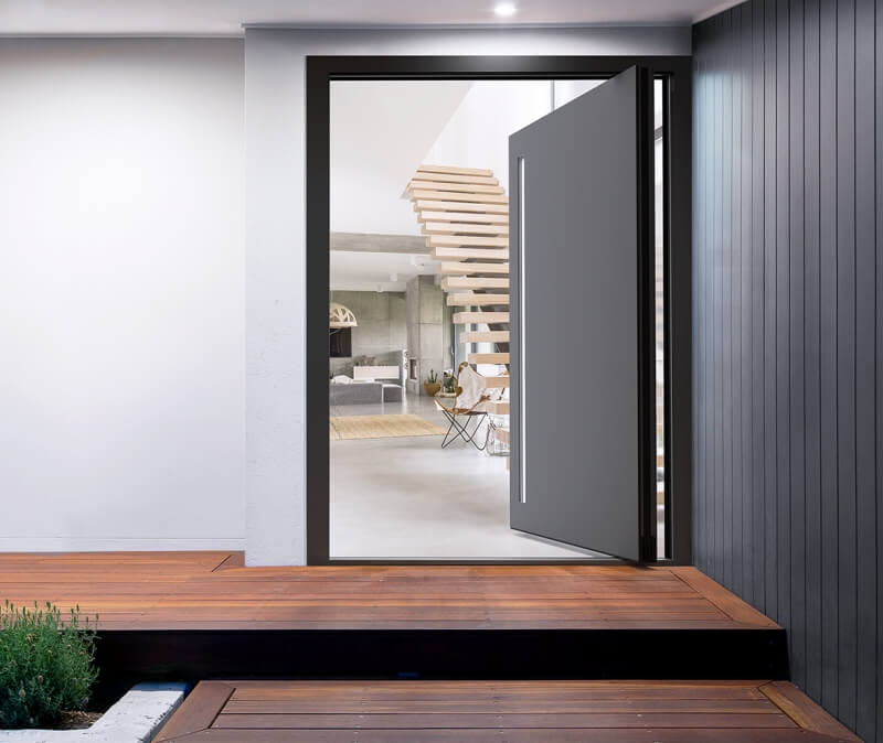 aluminum-exterior pivot-panel-door design