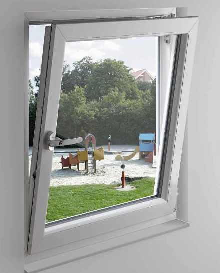white upvc aluminum tilt & turn window design