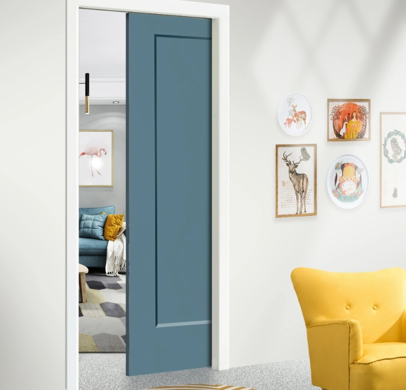 blue-pocket-sliding-door design