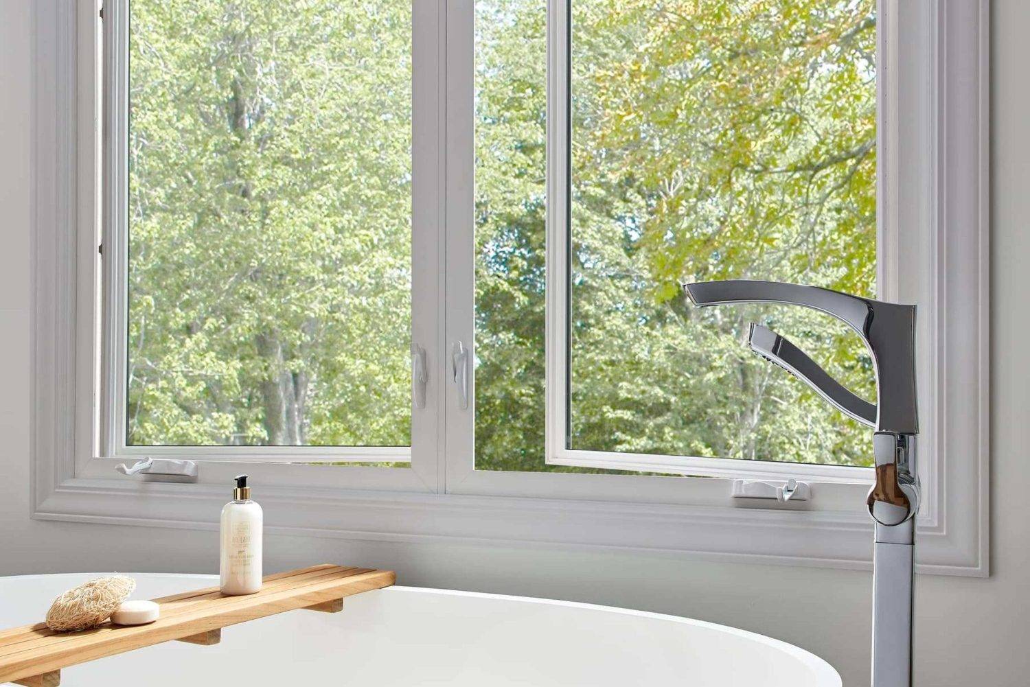 crank-swing window design for bathroom