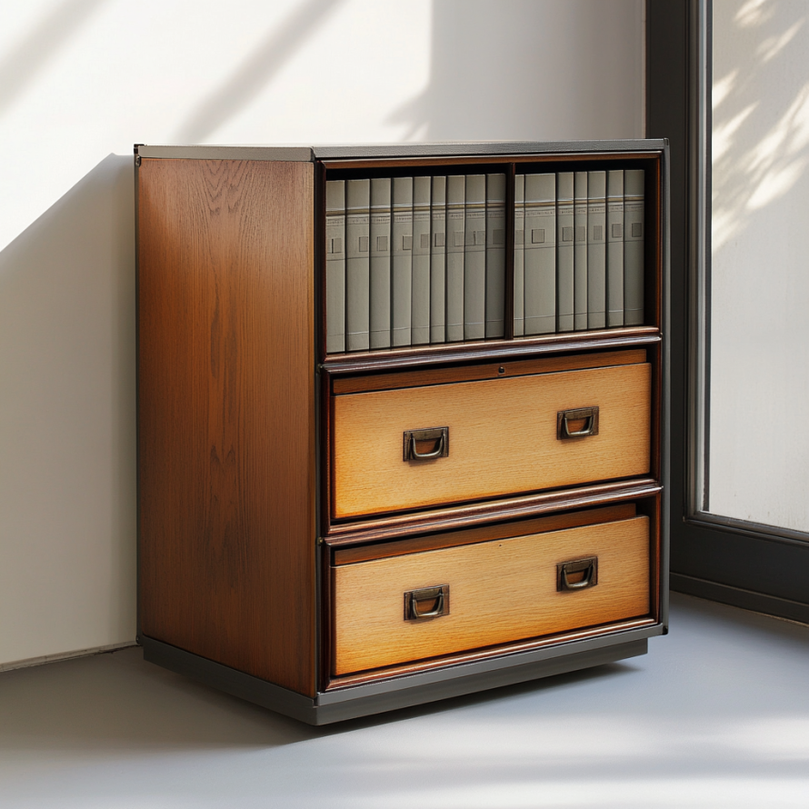 lateral-file-cabinet Lateral file cabinet with multiple drawers for efficient horizontal filing