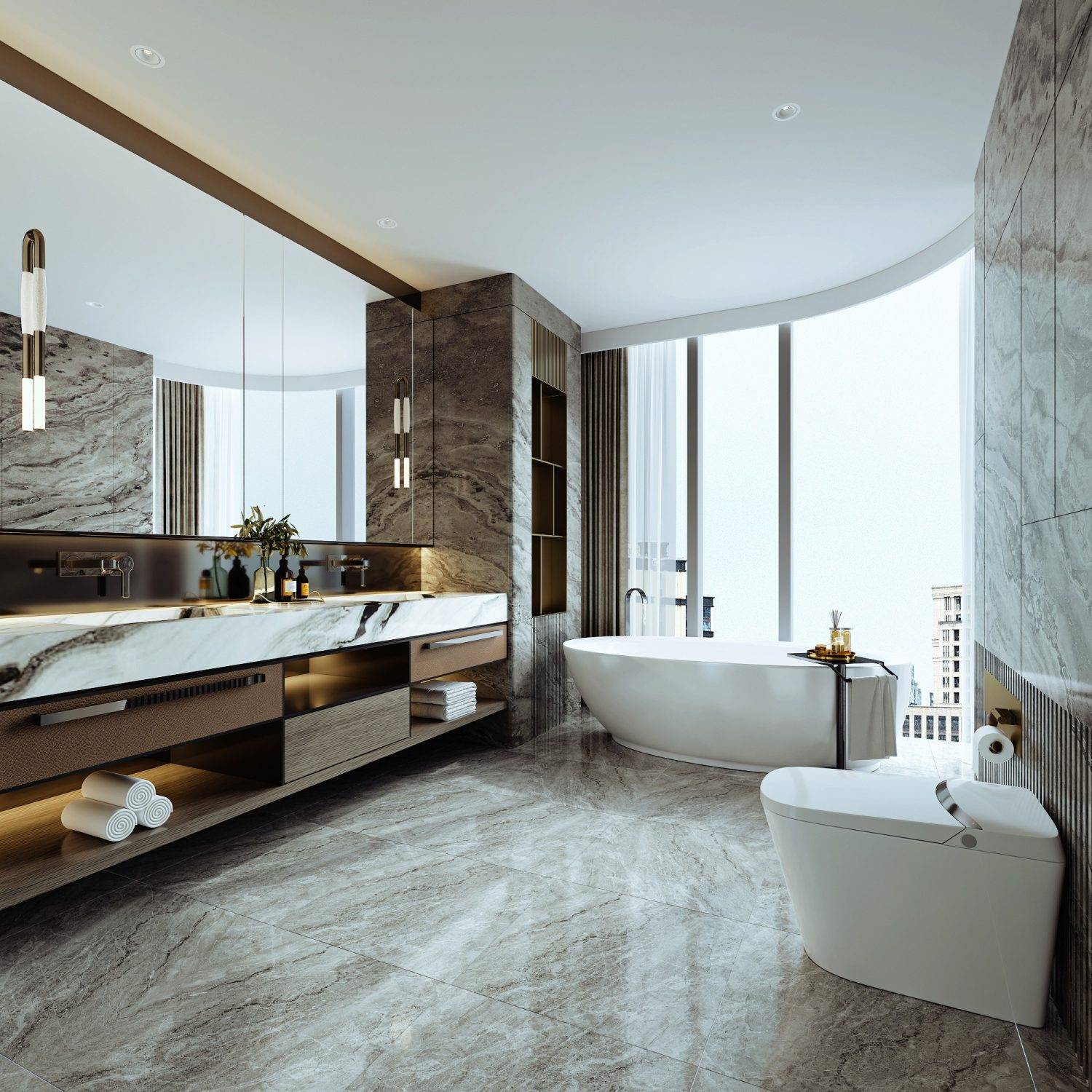 luxury bathroom cabinets with smart storage