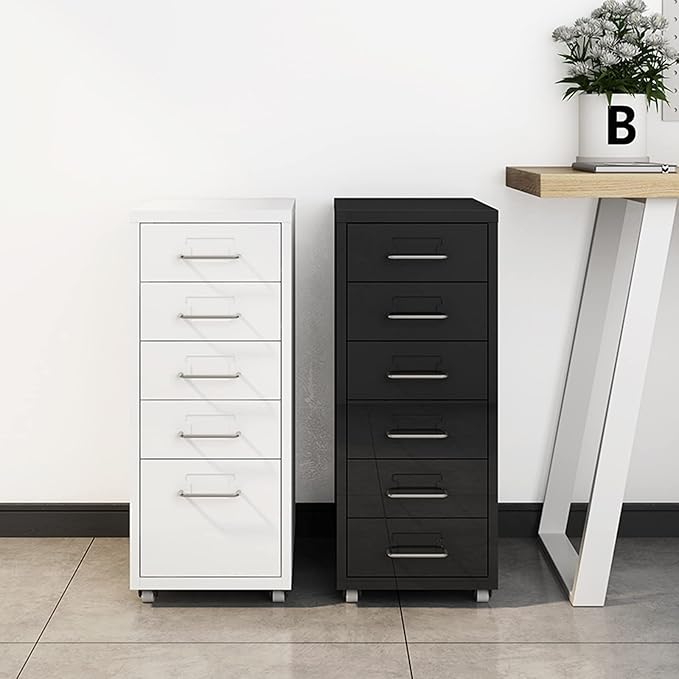 A mobile file cabinet with wheels for flexible office storage