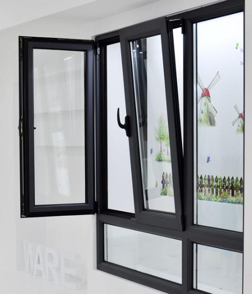 modern black aluminum framed tilt and turn window designs