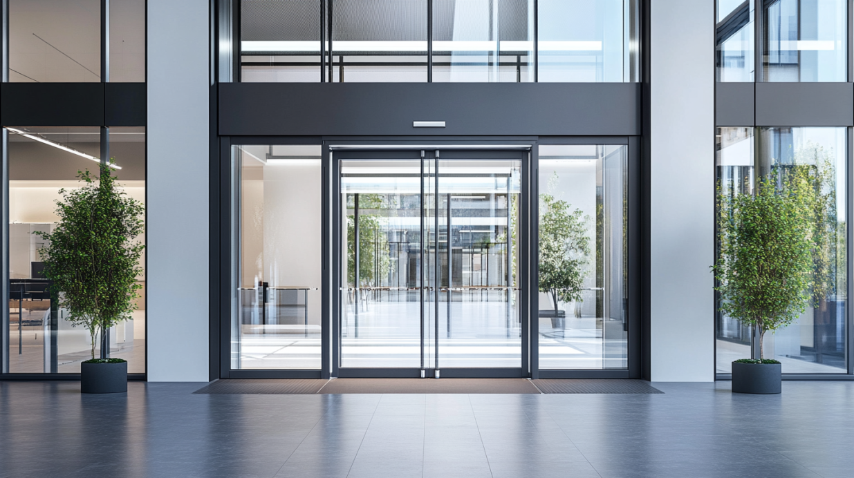security door with glass