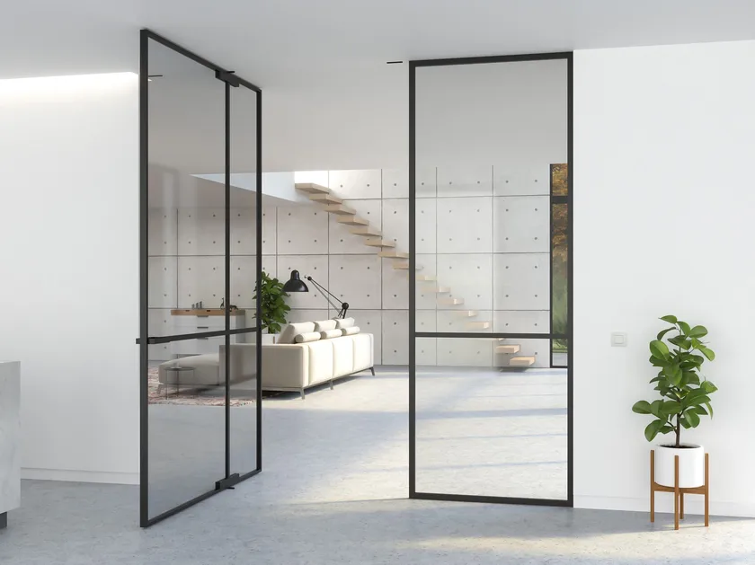 slim-aluminum-framed-glass-pivot-door