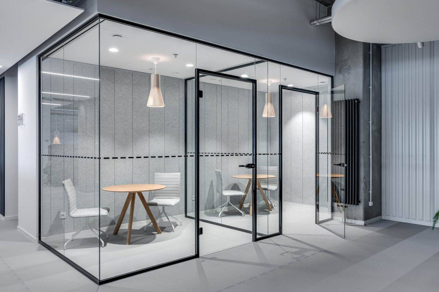 Popular 20 Door Design Ideas by Door Types 2 slim aluminum framed swinging doors with glass design