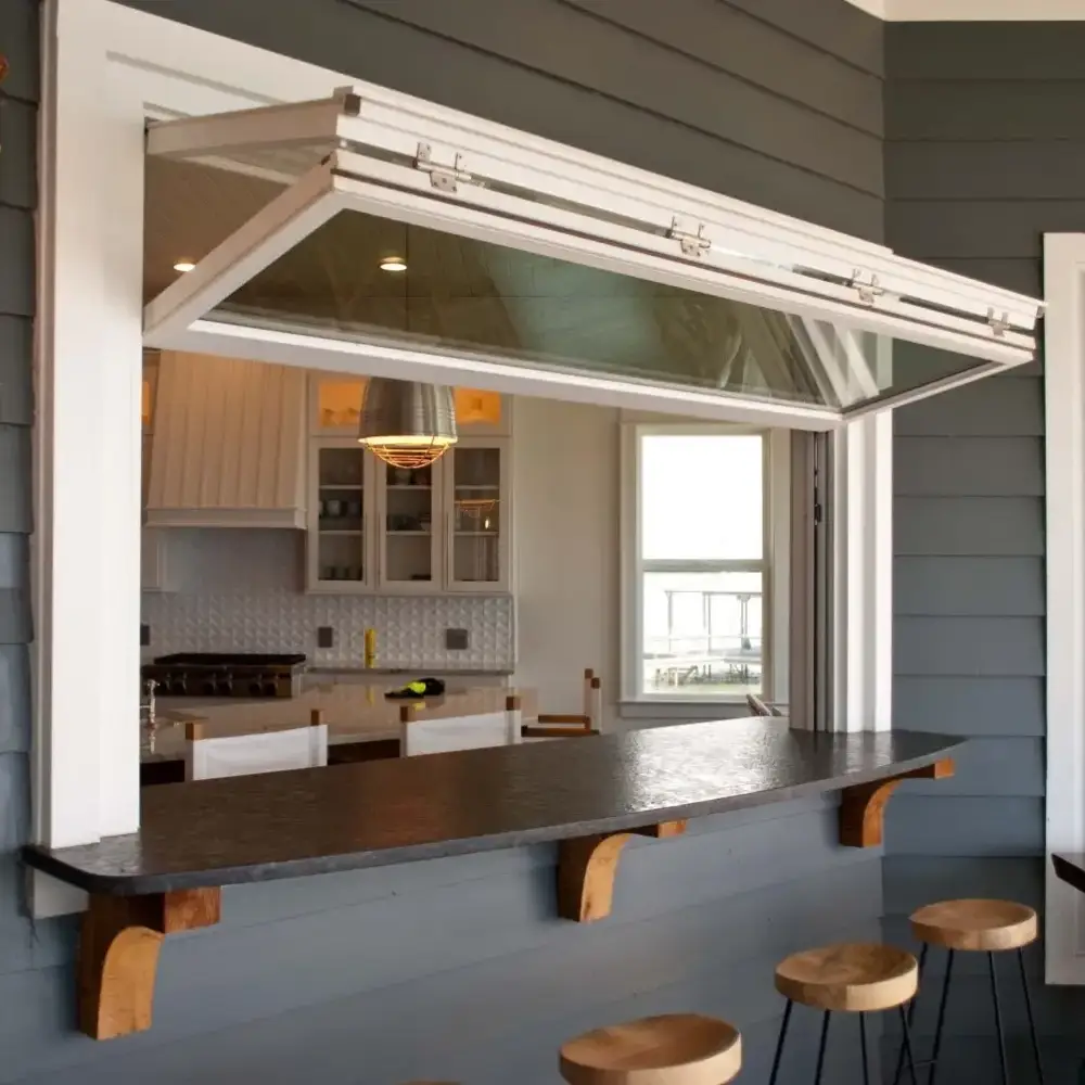 white folding up windows in the house