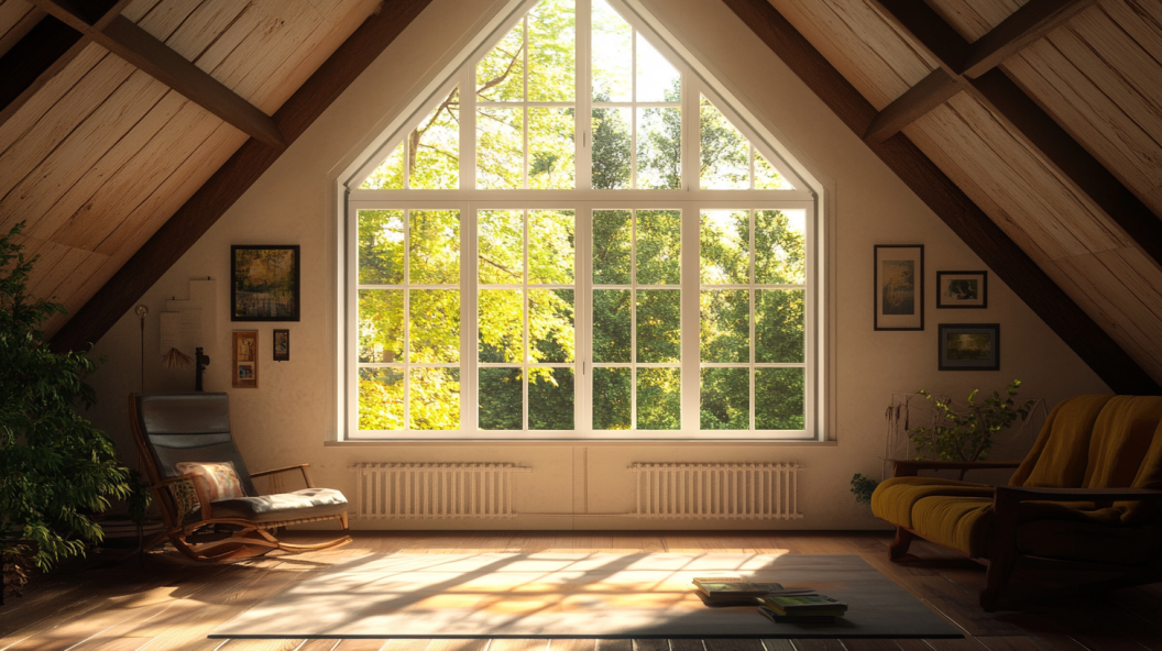 white gable grill window