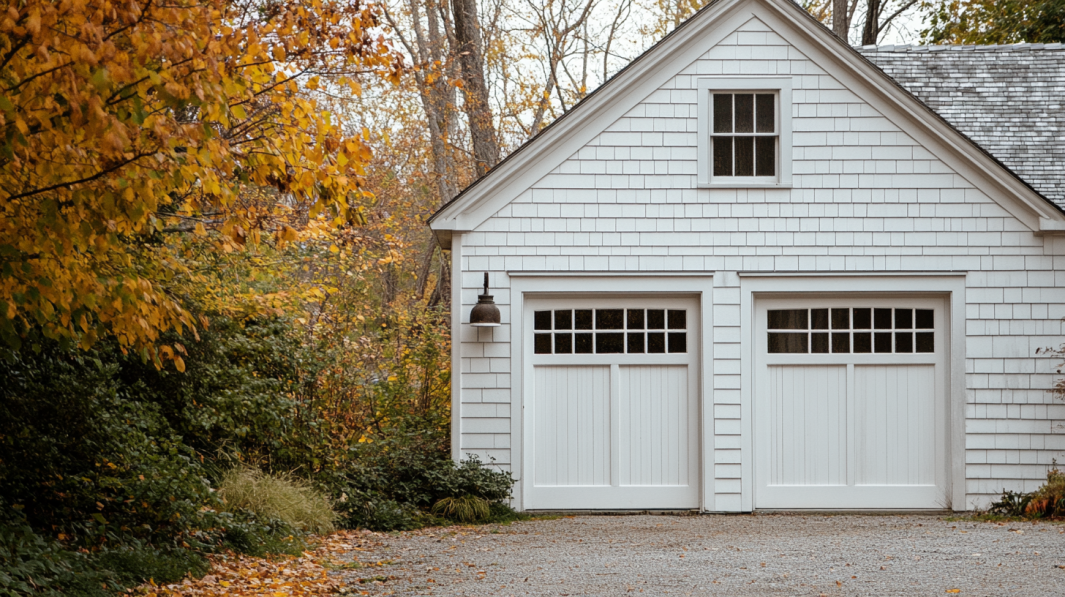 white garage door with windows