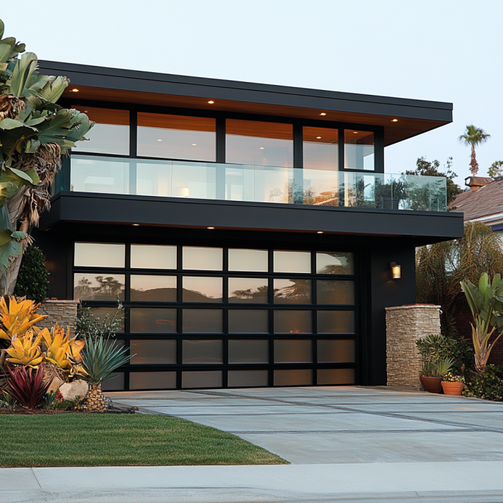 black-aluminum-framed-with-glass-garage-door