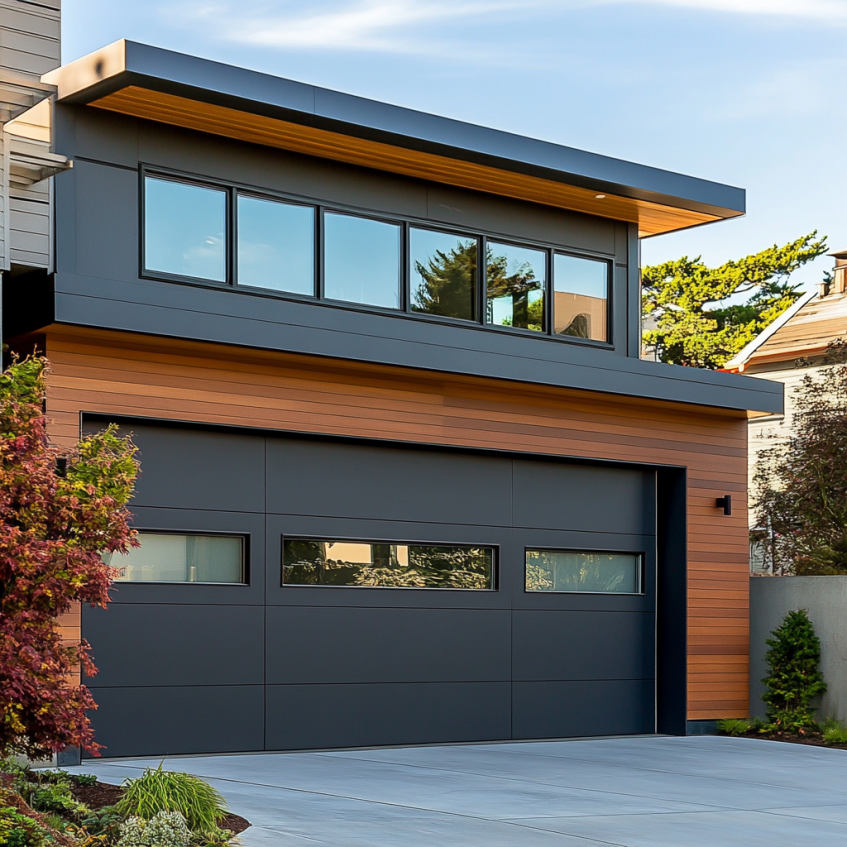 black-steel-garage-door-with-glass-windows