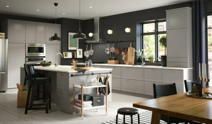 IKEA kitchen cabinets in a modern kitchen setup, showcasing style and functionality.