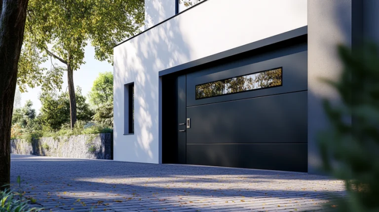 modern-smart-black-aluminum-garage-door-with-window