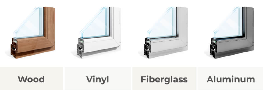 4 most common materials of double glazed windows