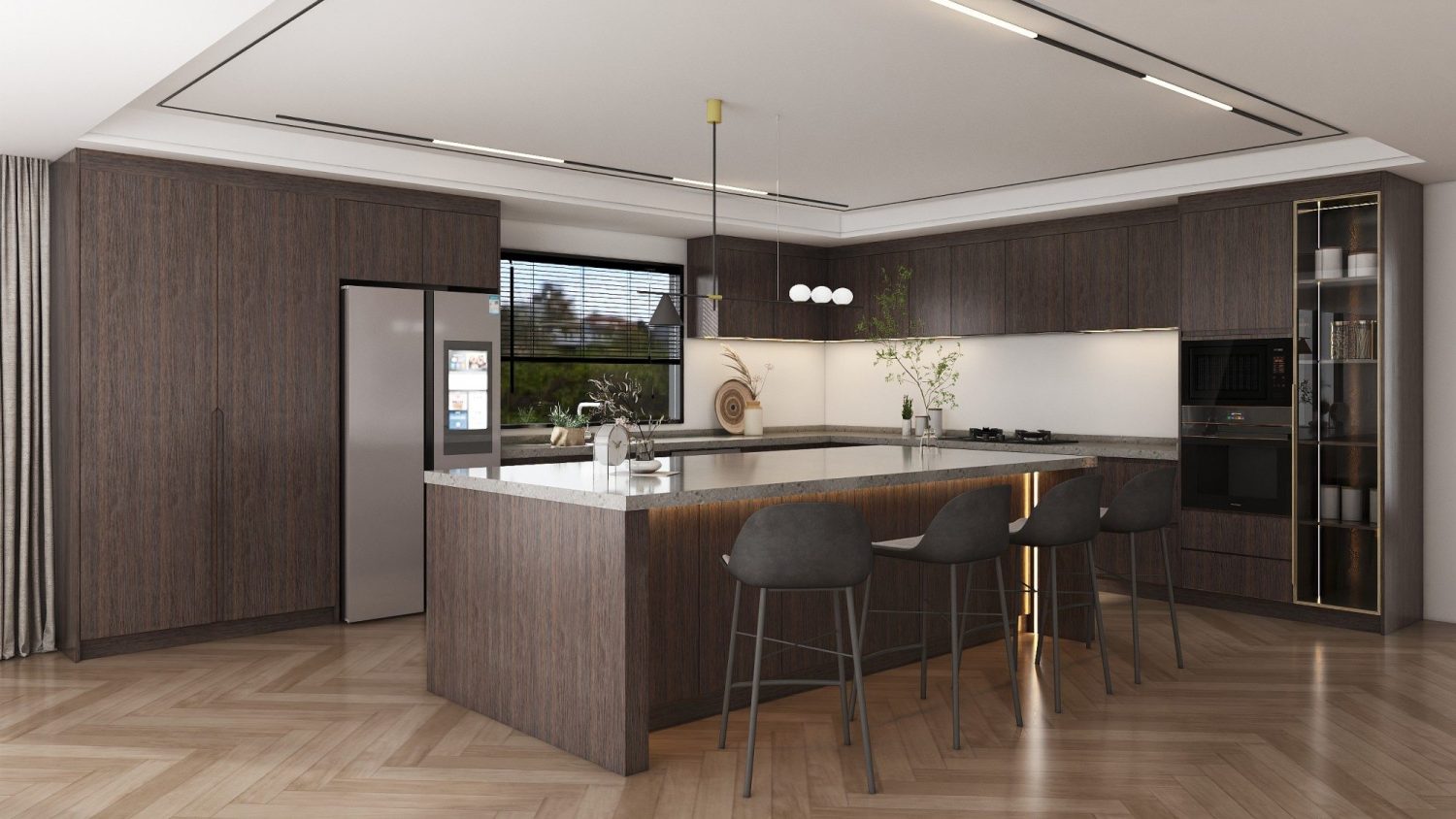 heritage kitchen cabinet design with rich timber finish and butler's pantry featuring traditional craftsmanship and modern functionality