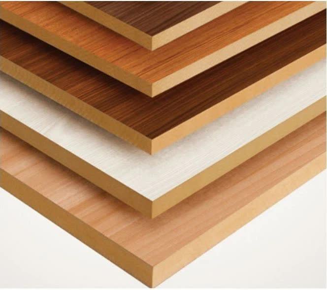 Stack of MDF boards for smooth painted floating kitchen cabinets