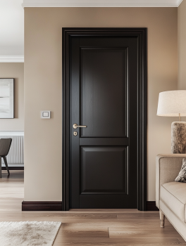 Classic black interior door knobs with elegant golden handle for timeless design