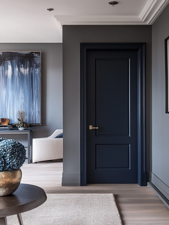 9.dark blue interior door sophisticated room