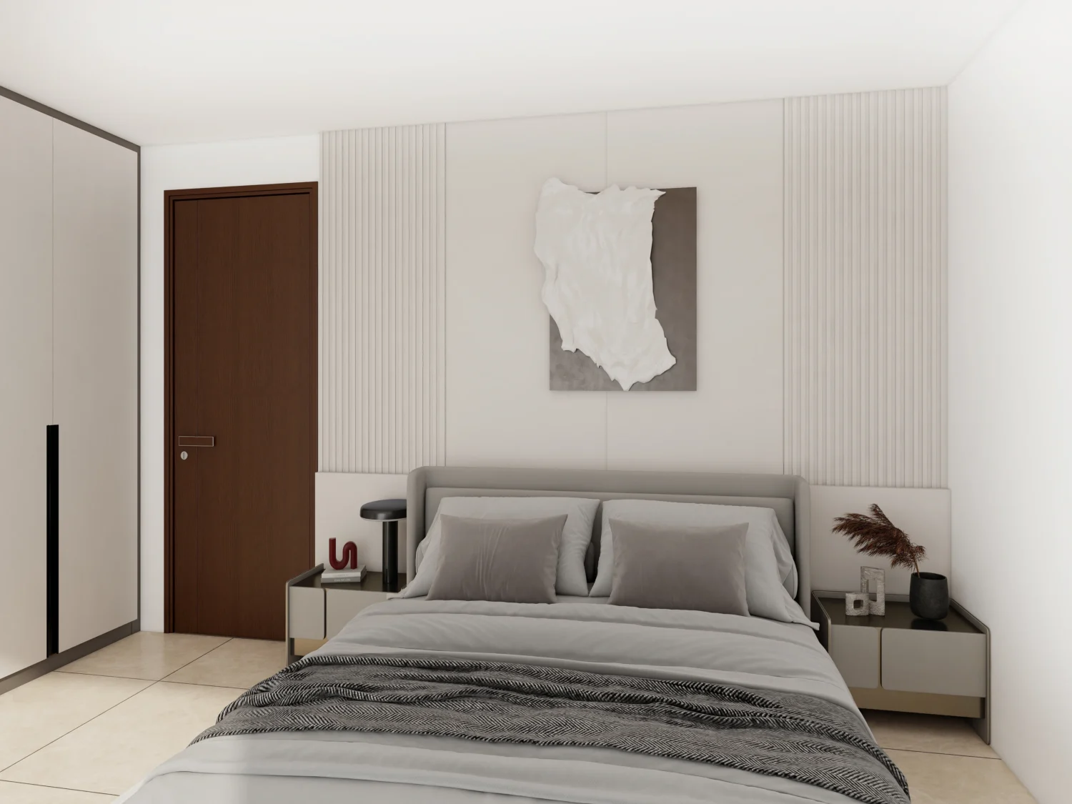 Hotel Wall Panel and Bed Design