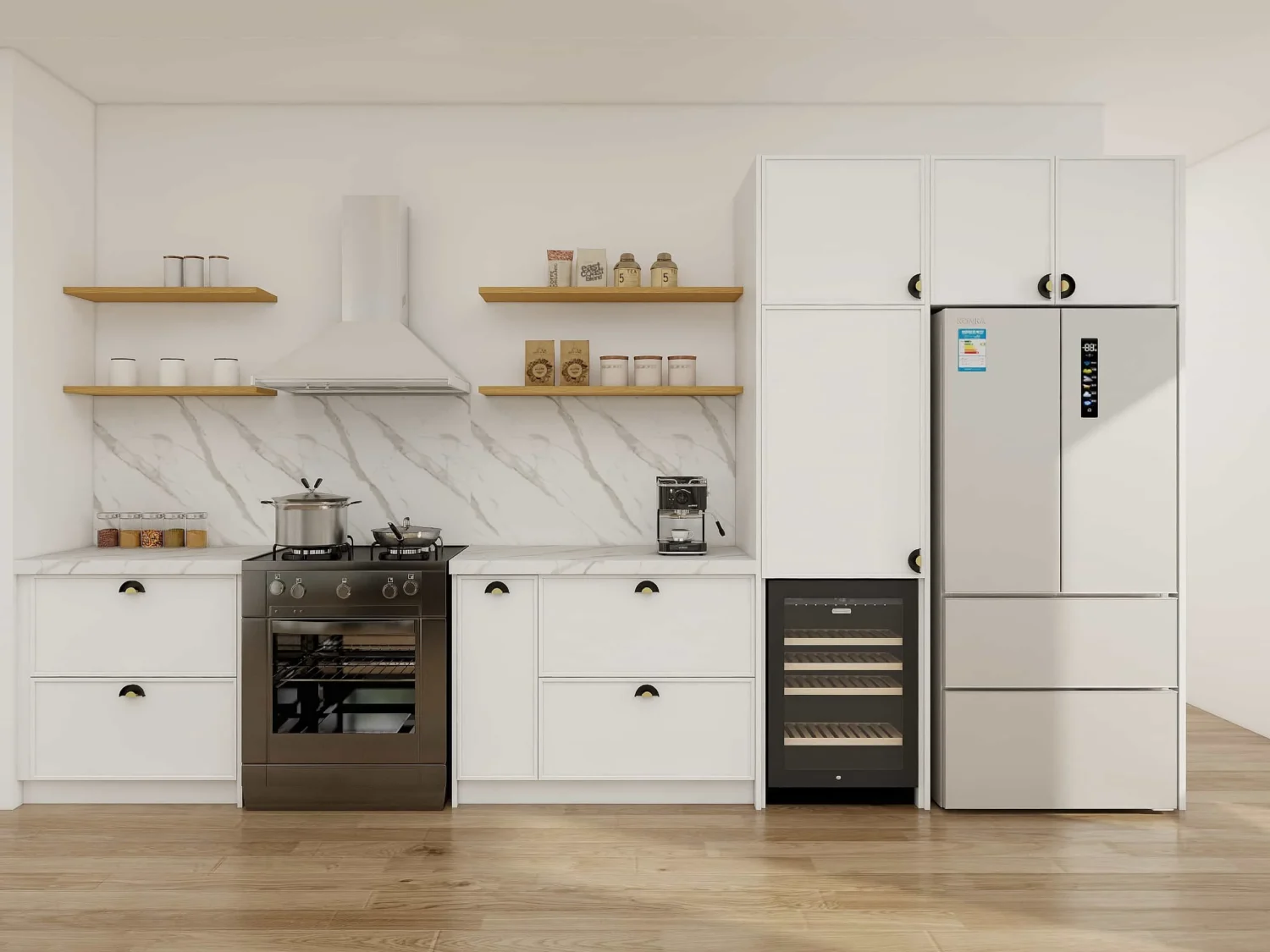 Appliance base cabinet supporting built-in oven with heat-resistant panels and precise alignment.