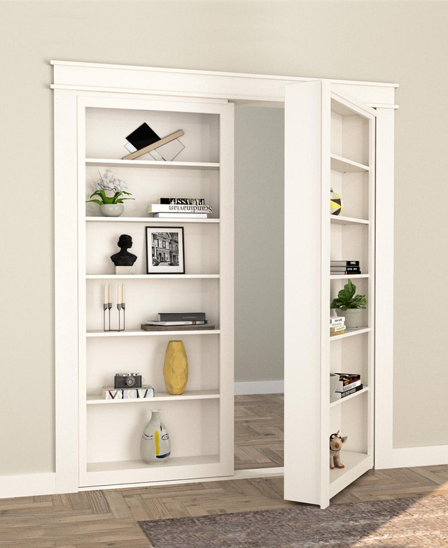 A secret storage door seamlessly integrated into the wall, blending with its texture and material.