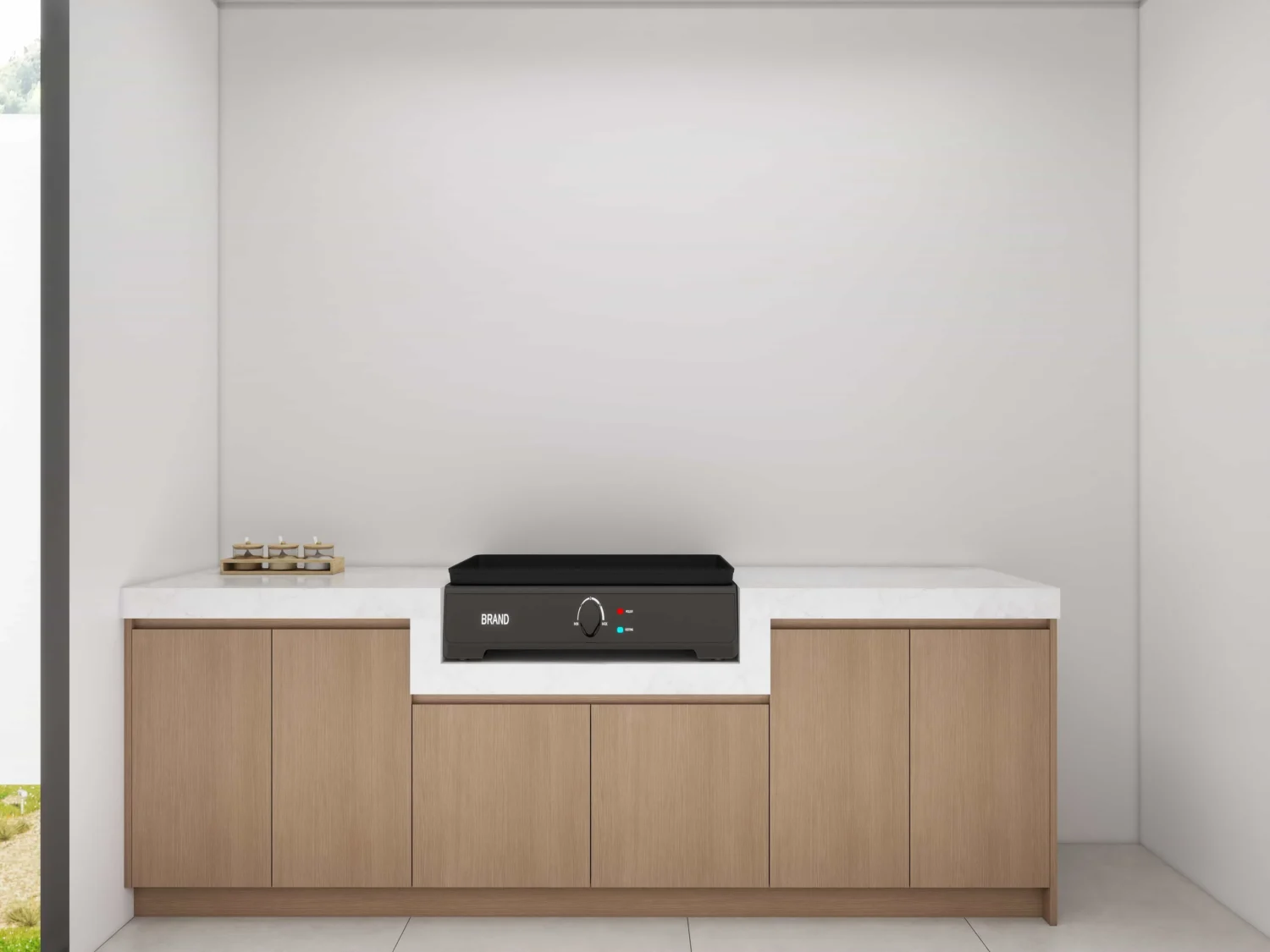 Classic door base cabinet with adjustable shelves and wide interior storage for kitchen items.