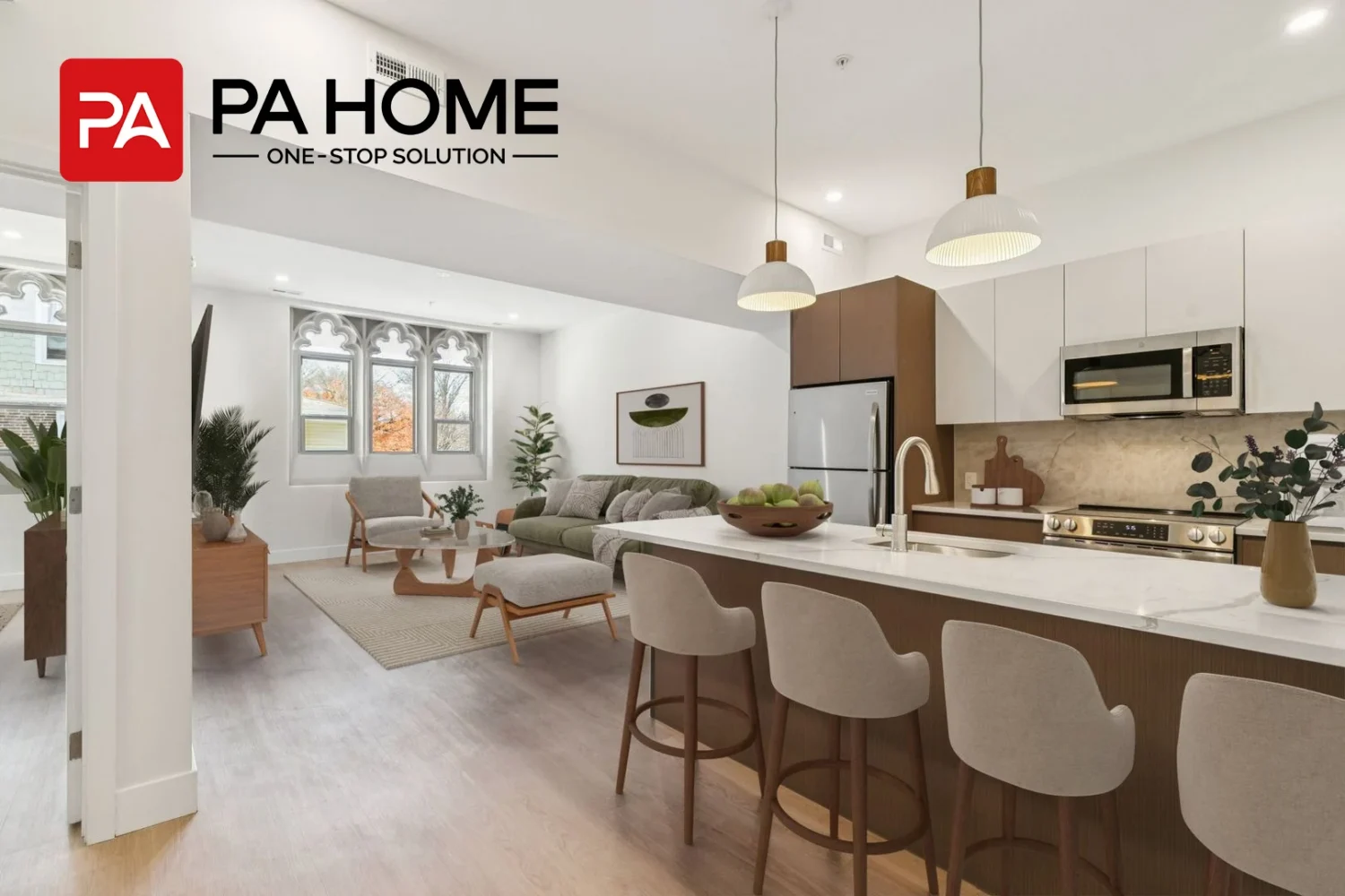 Ideias de design para cozinha e sala de jantar para projeto de apartamento em Nova Jersey - Coleção de Apartamentos Boutique