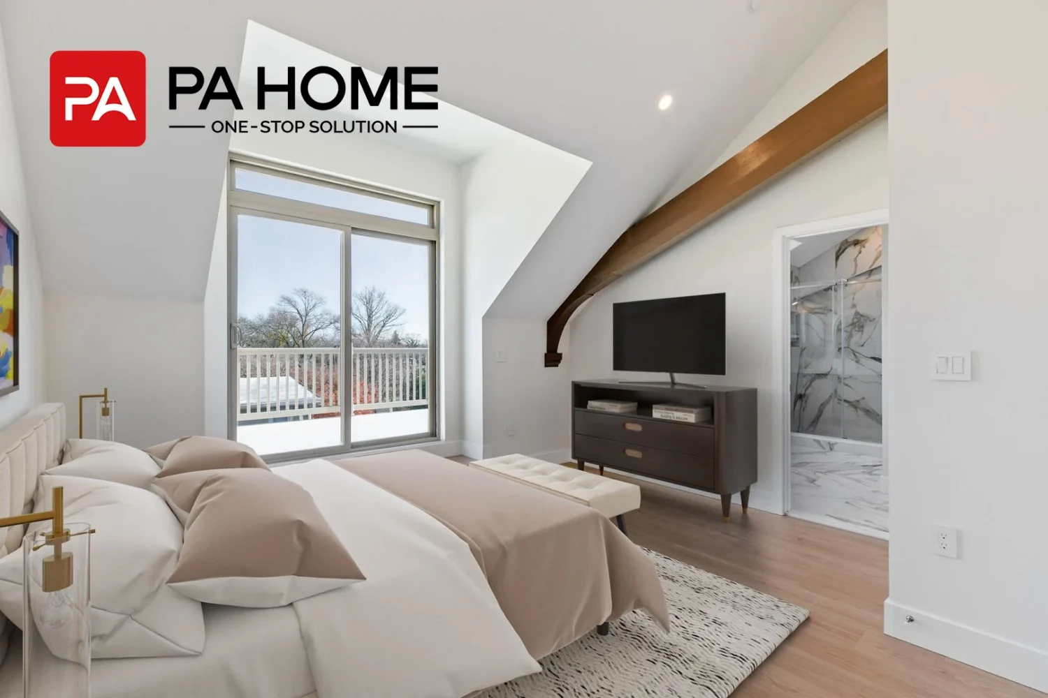 Ideias de design de quarto moderno para projeto de apartamento em Nova Jersey