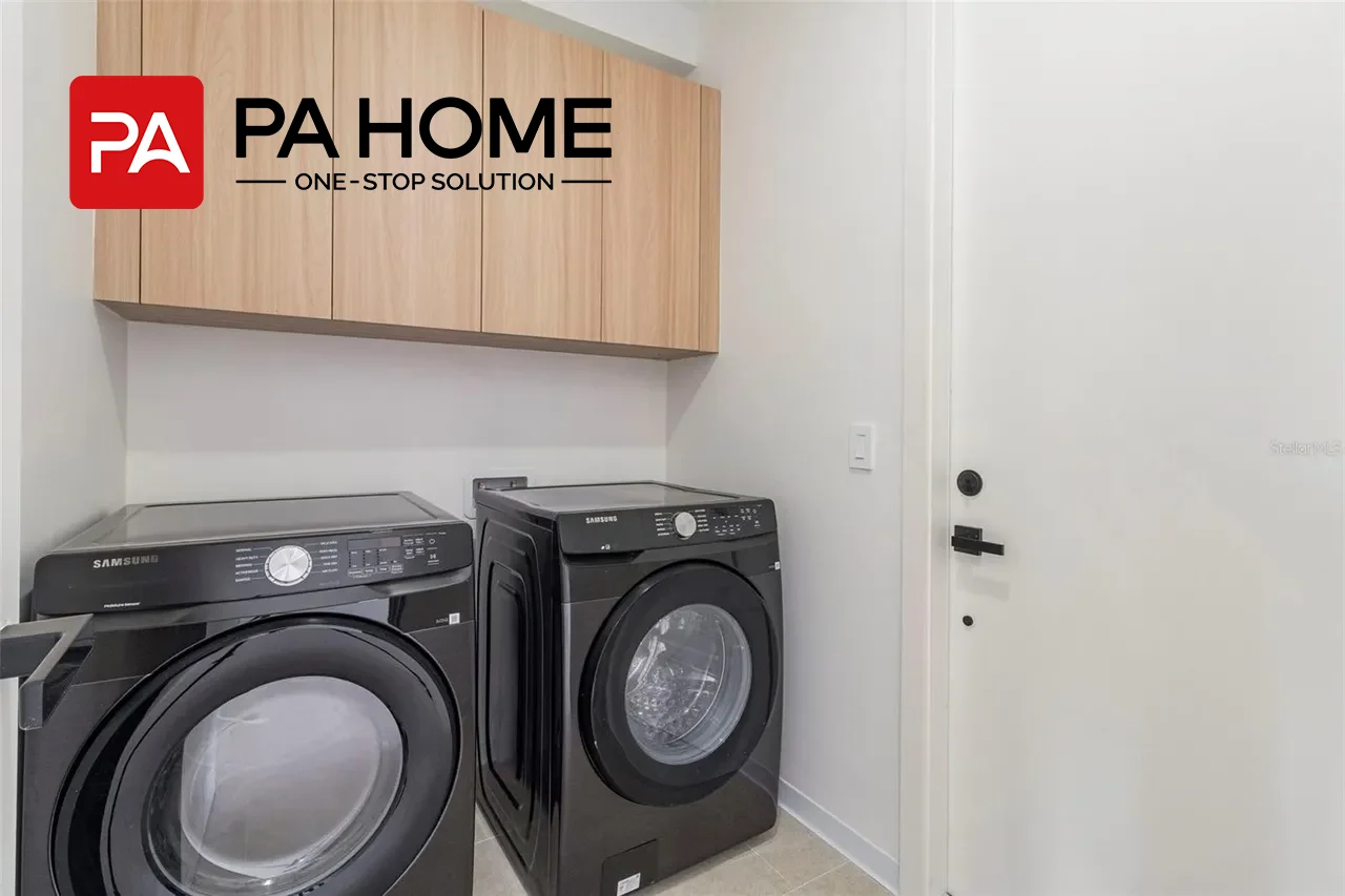Projeto de apartamento na Flórida, lavanderia, design de armários personalizados, solução residencial na América do Norte