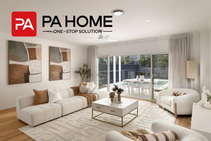 Brisbane Australia Cream Style Living Room With Sliding Glass Door