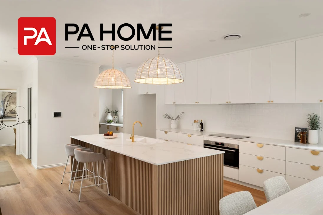 Brisbane, Australia, Gaya Krem, Modern, Pulau Dapur dan Kabinet Putih