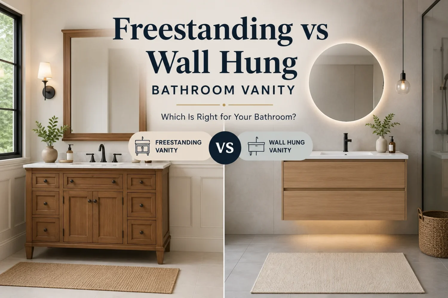 freestanding vs wall hung bathroom vanity