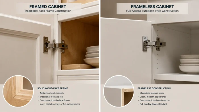 How to Identify Framed vs Frameless Cabinets? 3 cabinet installation