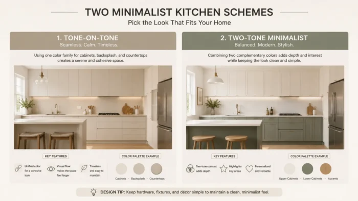 Best Cabinet Color Ideas for Small‑Size Kitchens 5 two minimalist cabinet color ideas